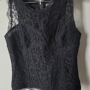 2000's Suzy Shier Lace Corset Look Sexy Top